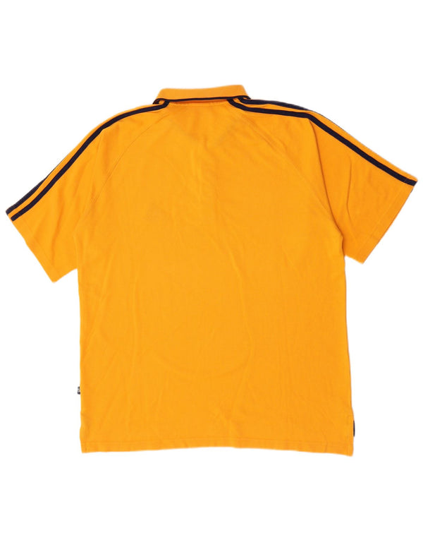 Adidas Mens Polo Shirt UK 40/42 Medium Yellow Cotton