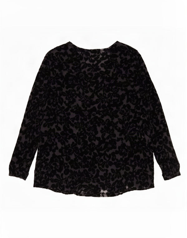 Laura Ashley Chemisier transparent pour femme UK 16 Grand noir floral