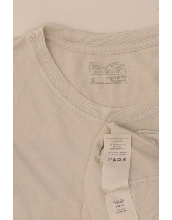 Patagonia T-Shirt Regular Fit Graphic Homme Blanc Moyen Coton
