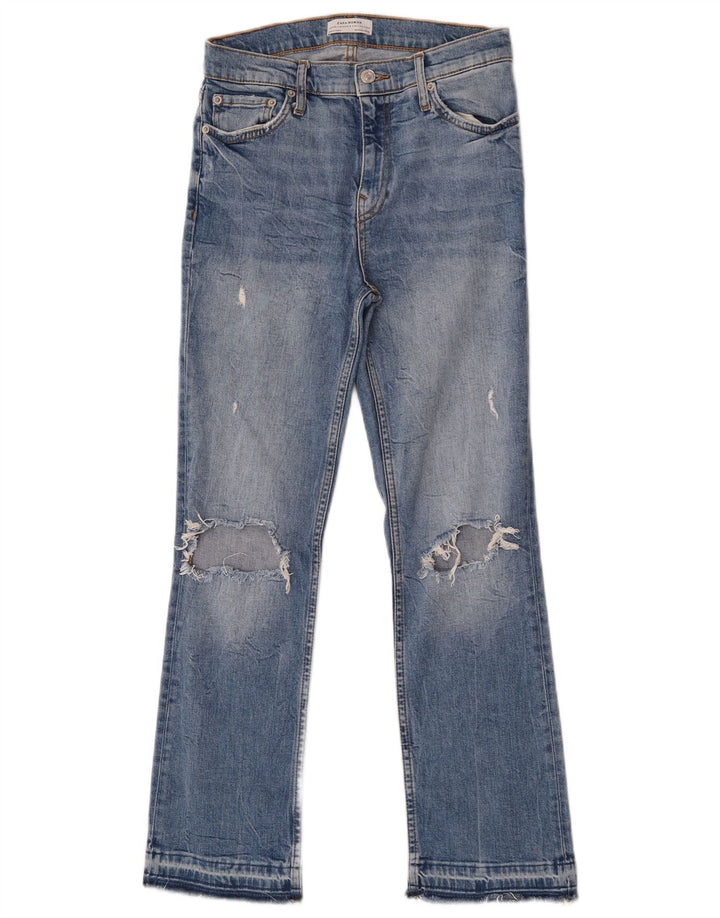 Zara Jean bootcut effet vieilli pour femme EU 36 XS W26 L27 Bleu