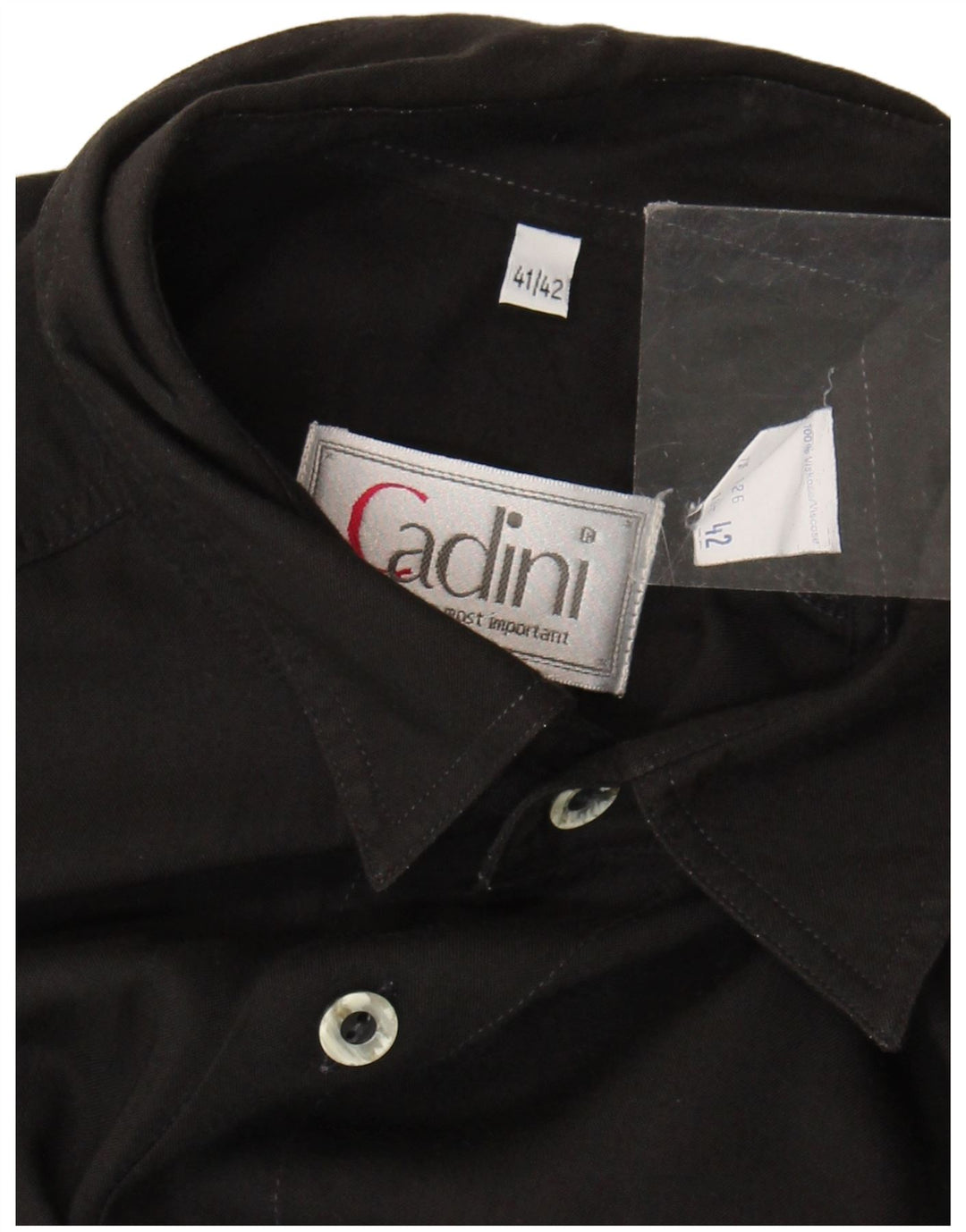 Cadini Chemise graphique à manches courtes pour homme Suze 41/42 Large Noir Viscose