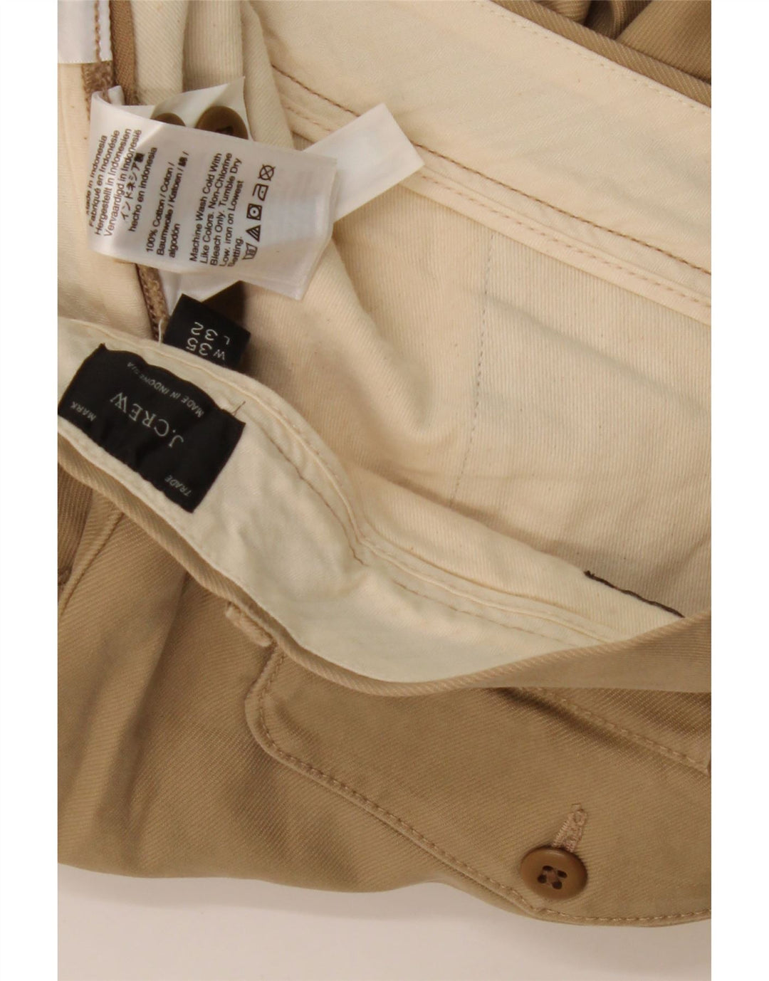J. CREW Pantalon Chino Fuselé Homme W35 L32 Coton Beige