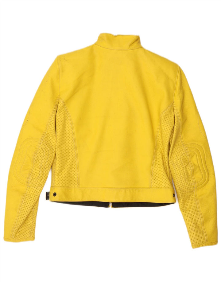 Corner Veste de course en cuir court pour femme IT 44 Cuir jaune moyen