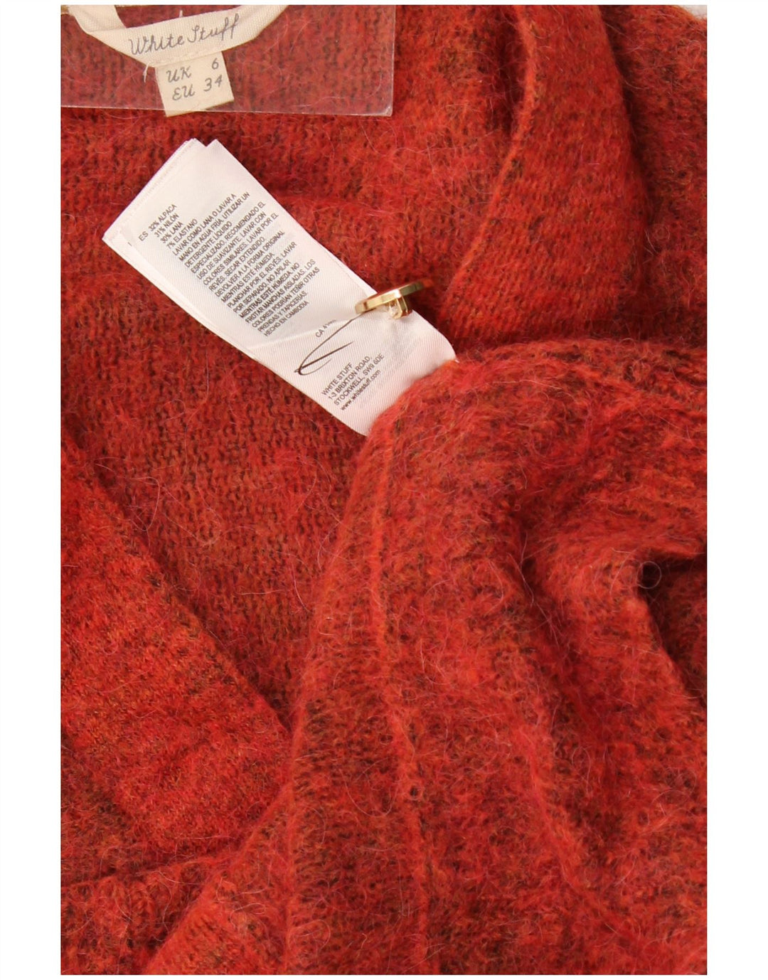 White Stuff Cardigan surdimensionné pour femme UK 6 XS Rouge moucheté