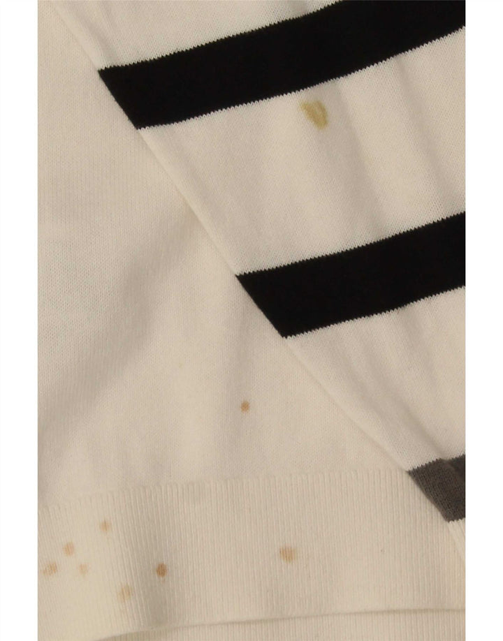 Puma Pull à col zippé pour homme Grand coton rayé blanc