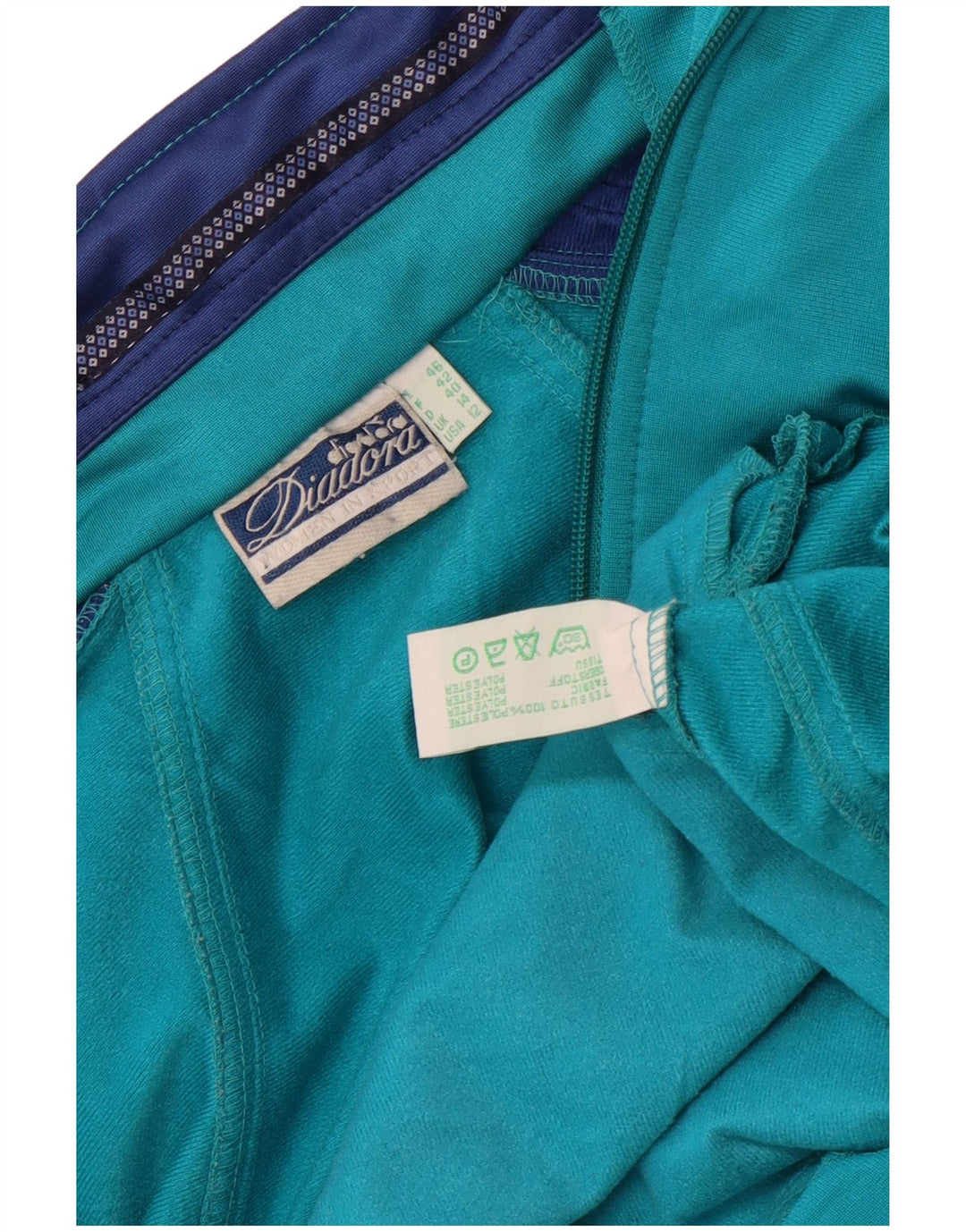 Diadora Veste de survêtement surdimensionnée pour femme UK 14 Large Vert Colorblock