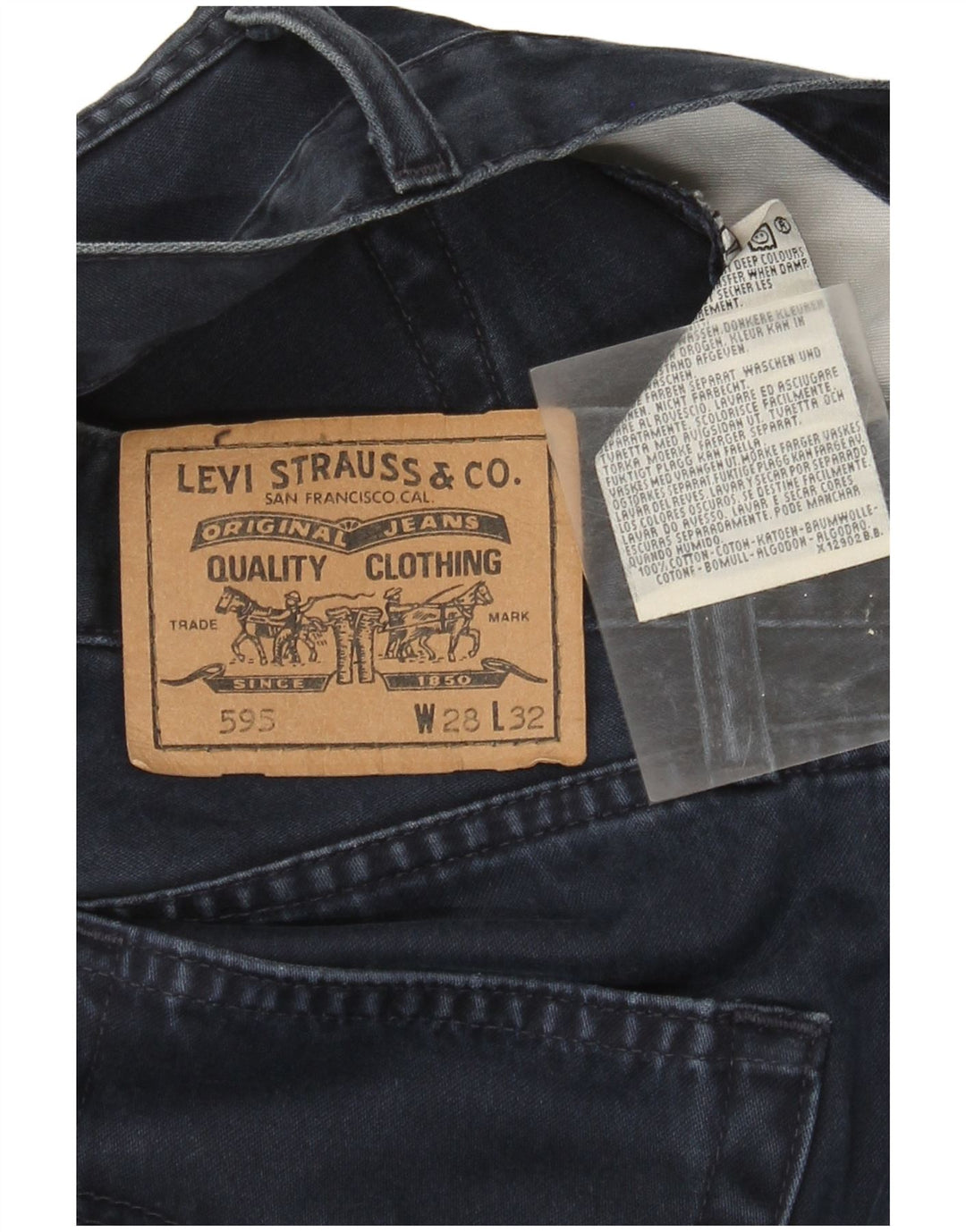 Levi's Jean Droit 595 Femme W28 L29 Bleu Marine Coton