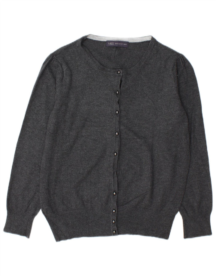 Marks & Spencer Pull Cardigan Femme UK 10 Petit Gris Viscose