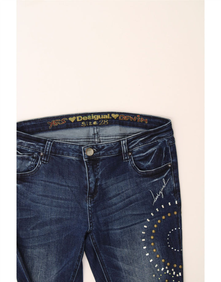 DESIGUAL Womens Skinny Jeans W28 L28 Navy Blue Polyester Vintage Desigual and Second-Hand Desigual from Messina Hembry 