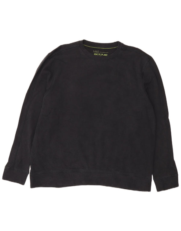 Marks & Spencer Sweat-shirt coupe classique pour homme en coton bleu marine 2XL