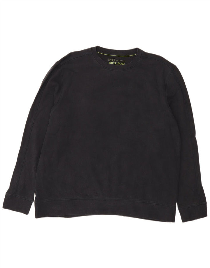 Marks & Spencer Sweat-shirt coupe classique pour homme en coton bleu marine 2XL