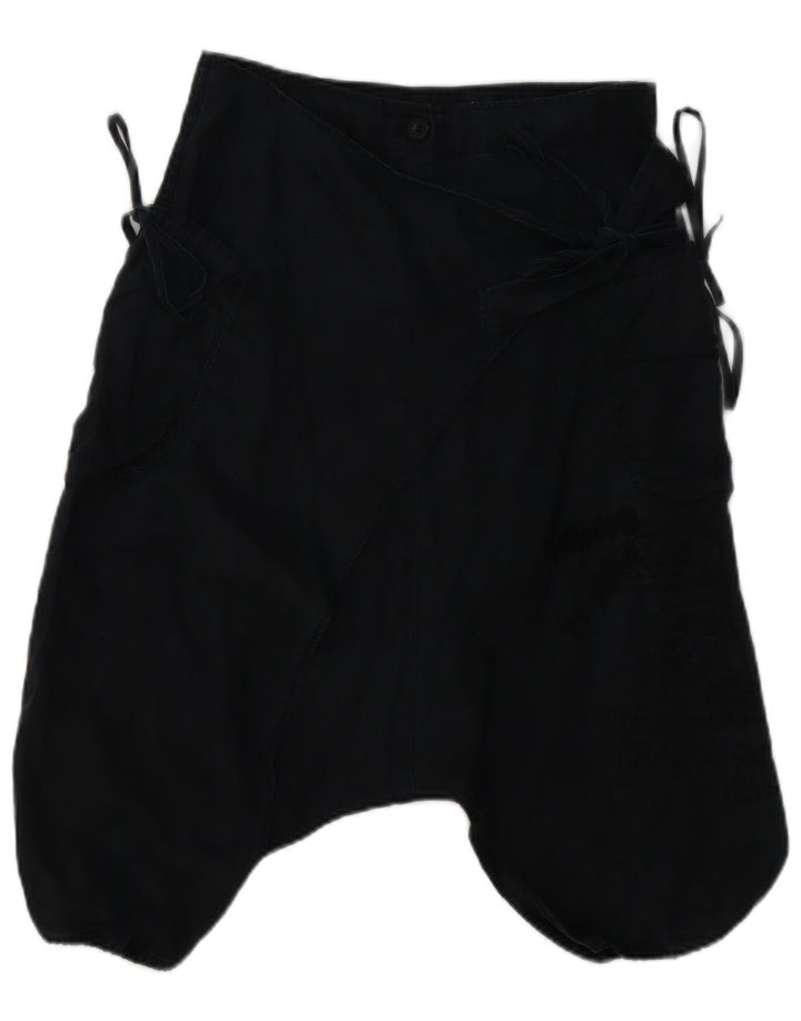 DESIGUAL Short cargo graphique Harem pour femme EU 34 XS W30 Noir Ramie