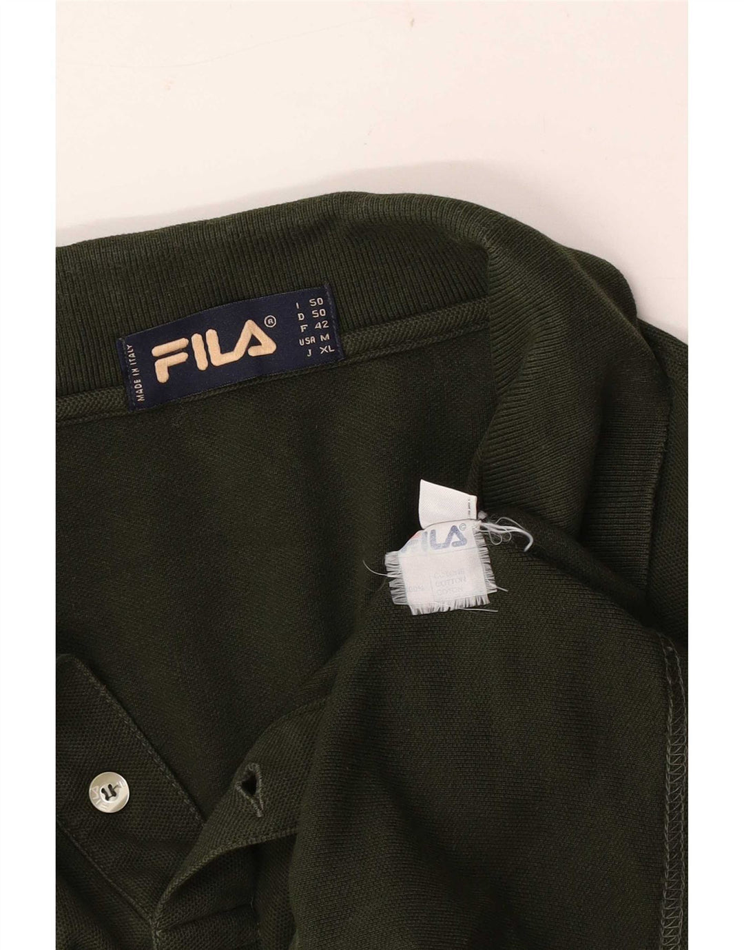 Fila Polo à manches longues homme IT 50 coton vert moyen