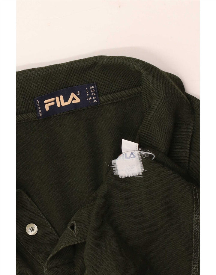 Fila Polo à manches longues homme IT 50 coton vert moyen
