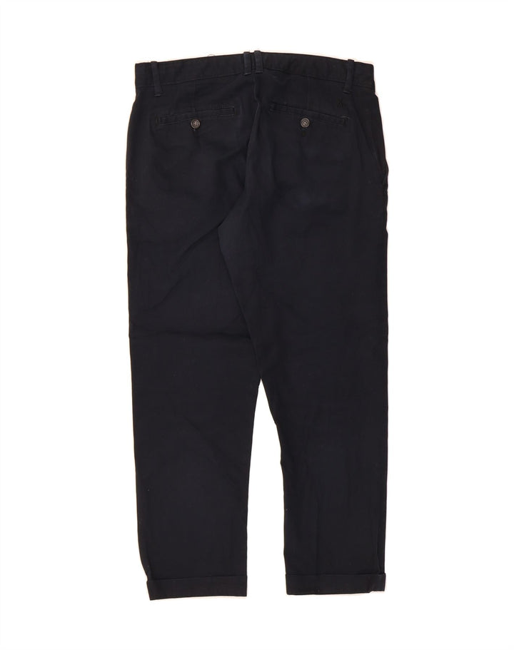 PENGUIN Womens Crop Chino Trousers W30 L25 Navy Blue Vintage Penguin and Second-Hand Penguin from Messina Hembry 