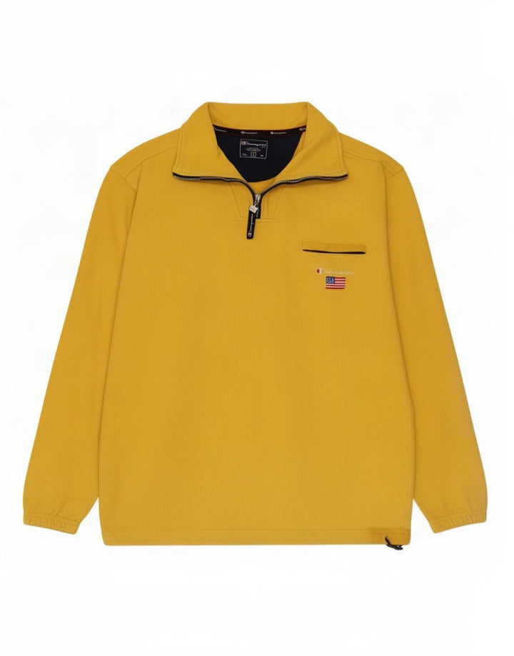 Champion Sweat-shirt à col zippé pour hommes, grand coton jaune