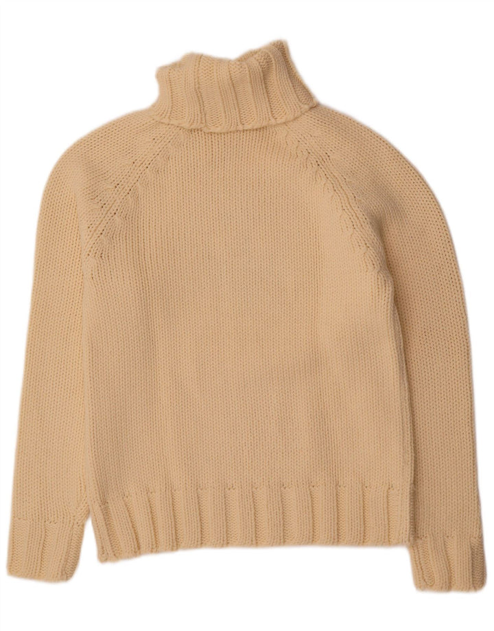Scotch & Soda Pull graphique à col roulé pour femme UK 14 Beige moyen