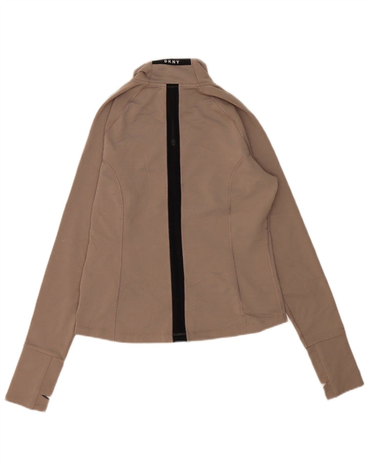 DKNY Veste de survêtement pour femme UK 10 Petit Beige Colorblock Polyester