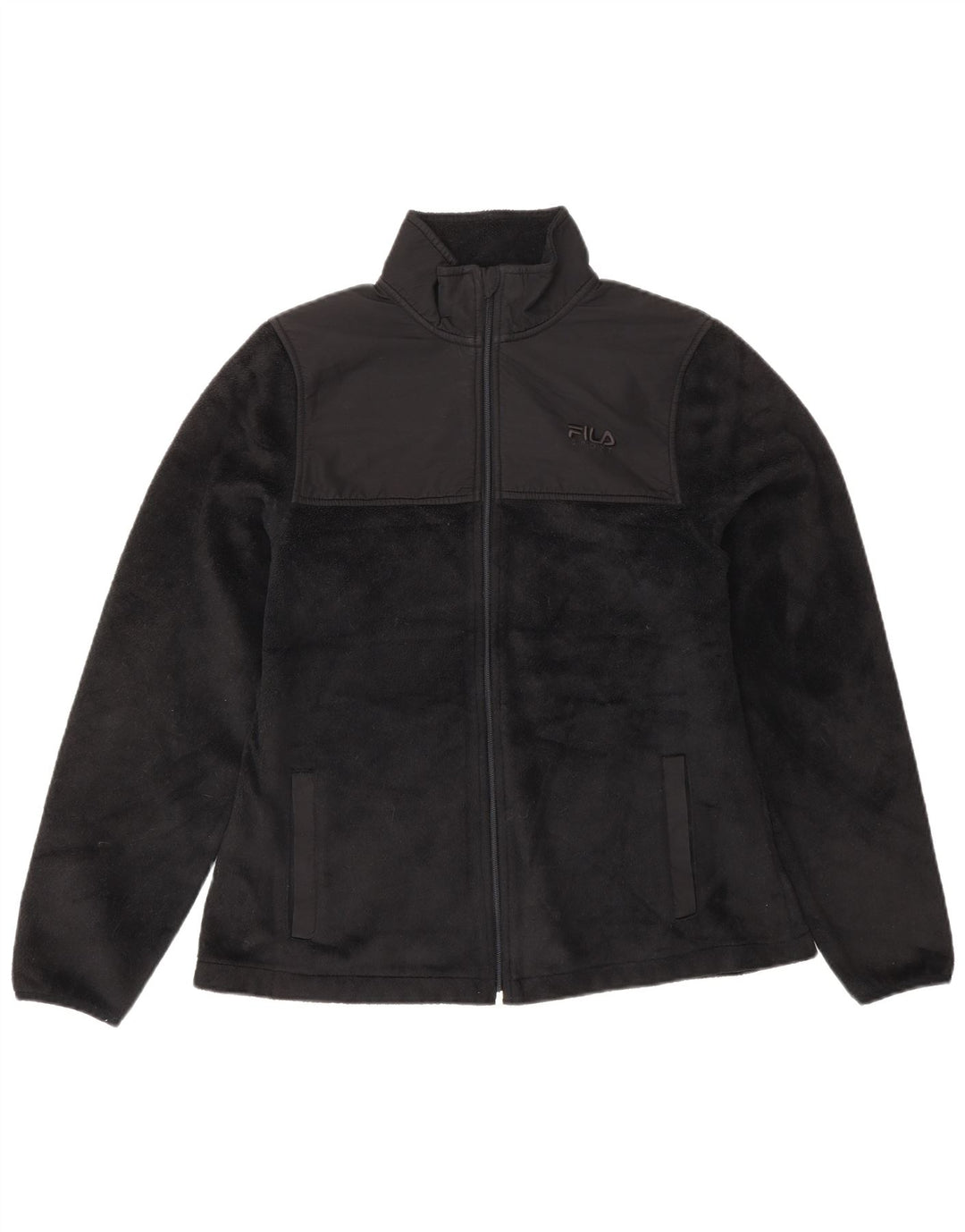 FILA Mens Fleece Jacket UK 36 Small Black Polyester
