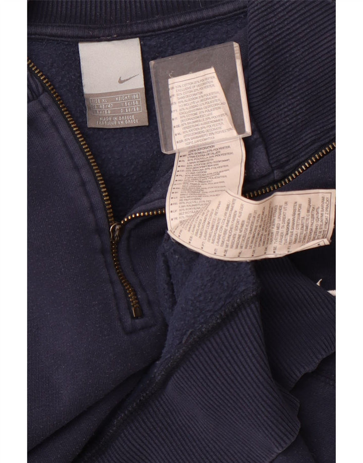 NIKE Sweat-shirt à col zippé pour homme UK 45/47 XL Bleu marine Coton
