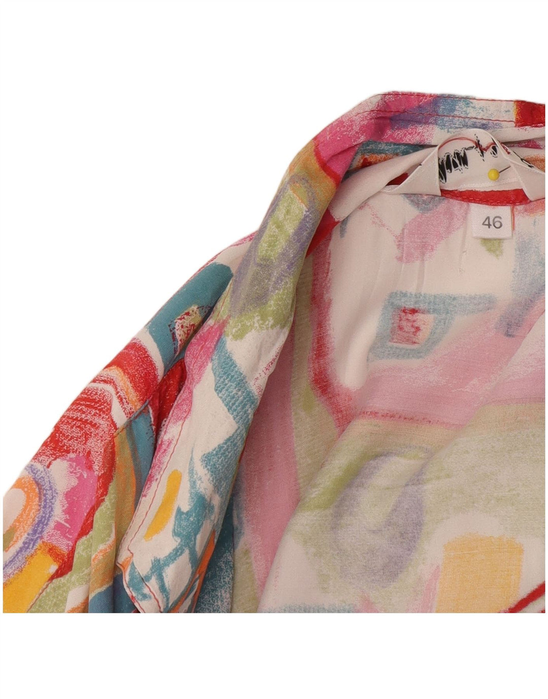 chemise à manches courtes femme vintage IT 46 Grand patchwork multicolore