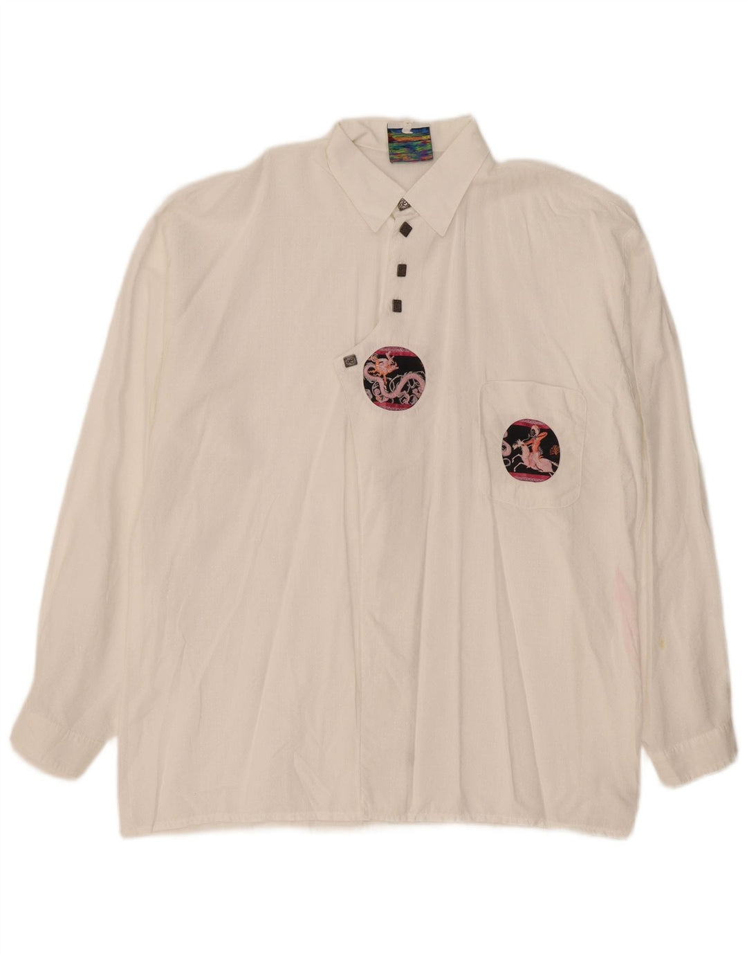 Chemise pull homme vintage grand blanc tacheté