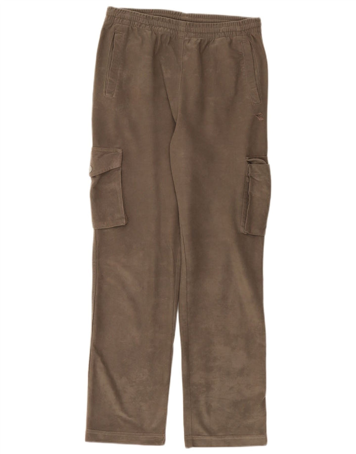 Diadora Pantalon De Survêtement Cargo Velour Homme Gris Moyen Polyester