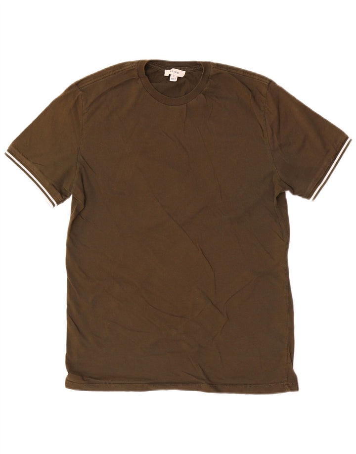 REISS Homme T-Shirt Top Petit Kaki Coton