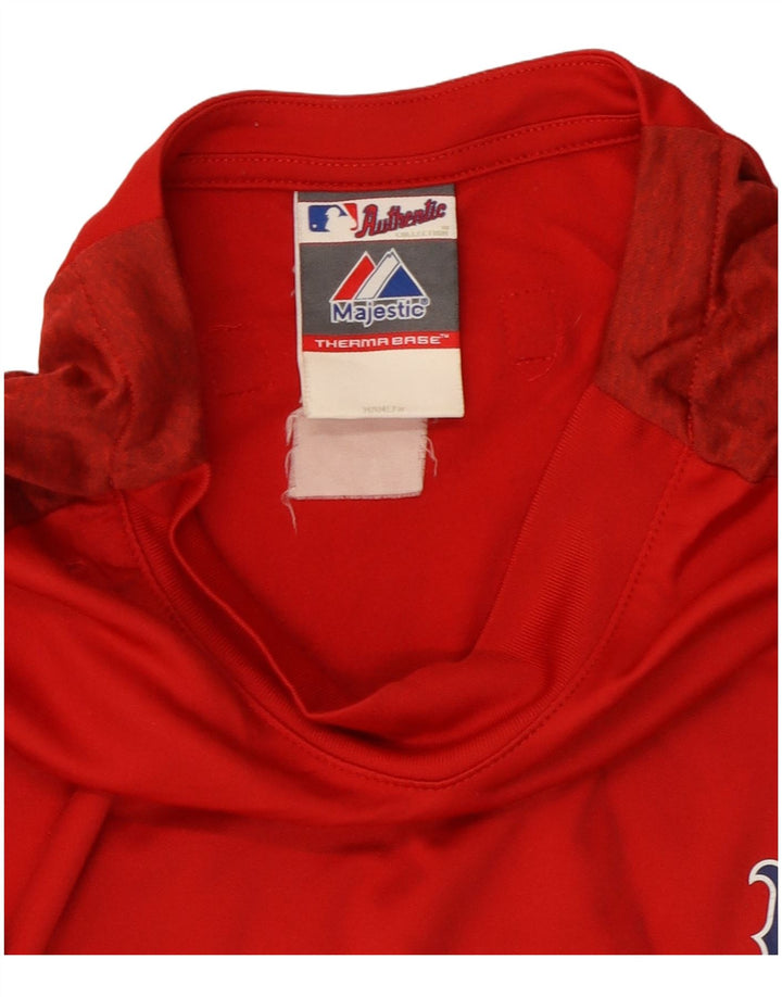 Majestic T-Shirt Homme Haut Large Rouge Polyester Sports