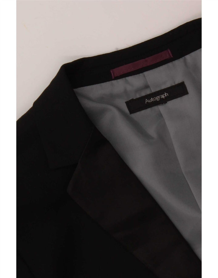 Marks & Spencer Veste blazer autographe à 2 boutons pour femme UK 10 Small Noir
