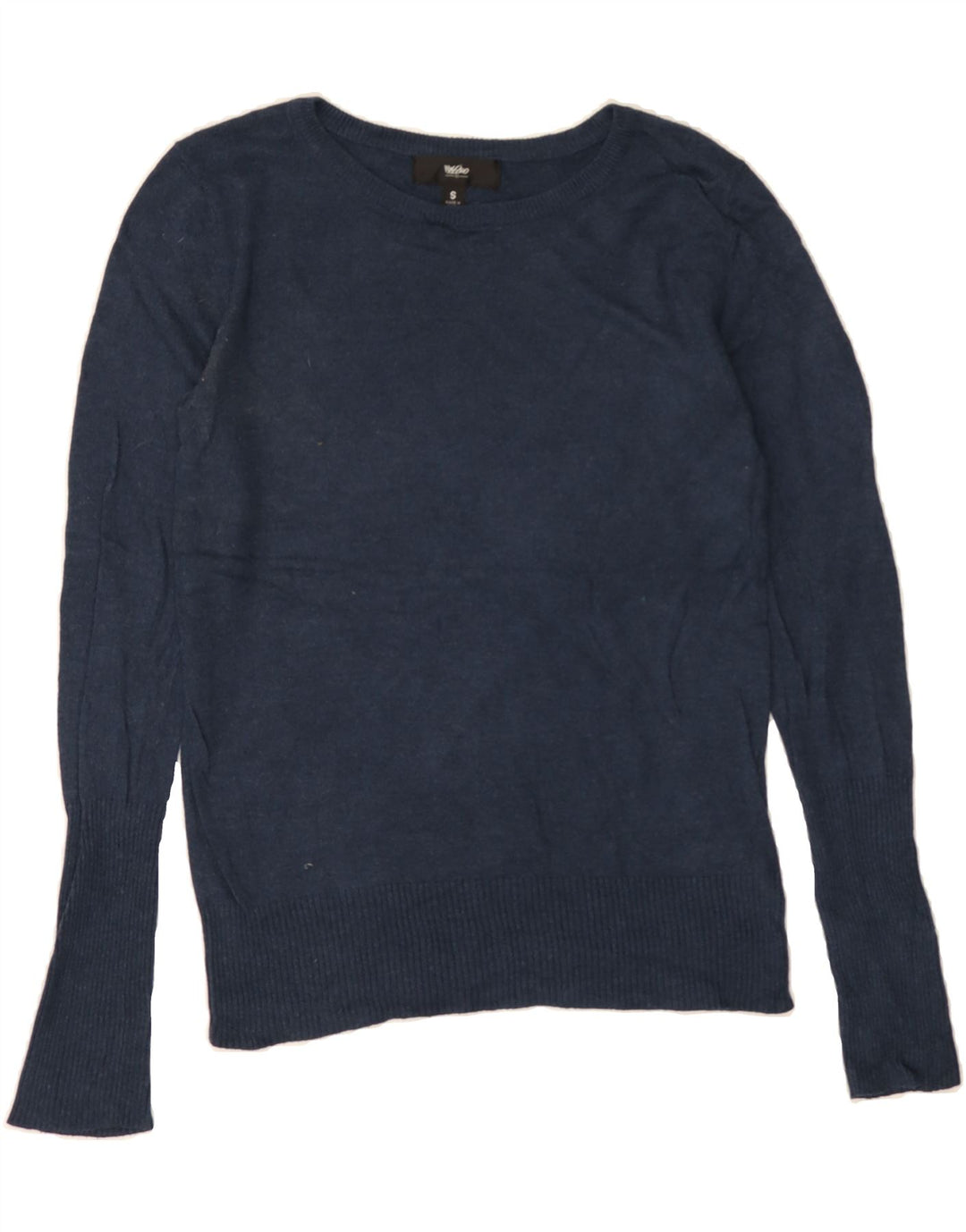 MOSSIMO Womens Boat Neck Jumper Sweater UK 10 Small Navy Blue Nylon Vintage Mossimo and Second-Hand Mossimo from Messina Hembry 