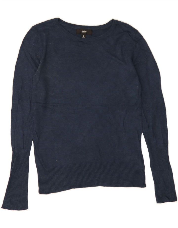 MOSSIMO Womens Boat Neck Jumper Sweater UK 10 Small Navy Blue Nylon Vintage Mossimo and Second-Hand Mossimo from Messina Hembry 