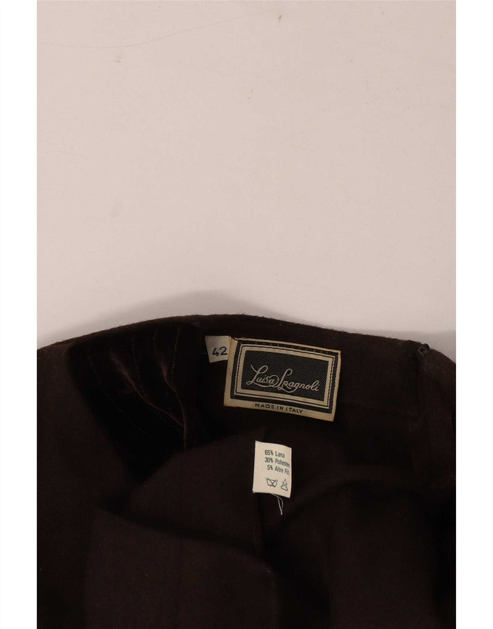 Luisa Spagnoli Robe droite à manches longues pour femme IT 42 Laine marron moyen