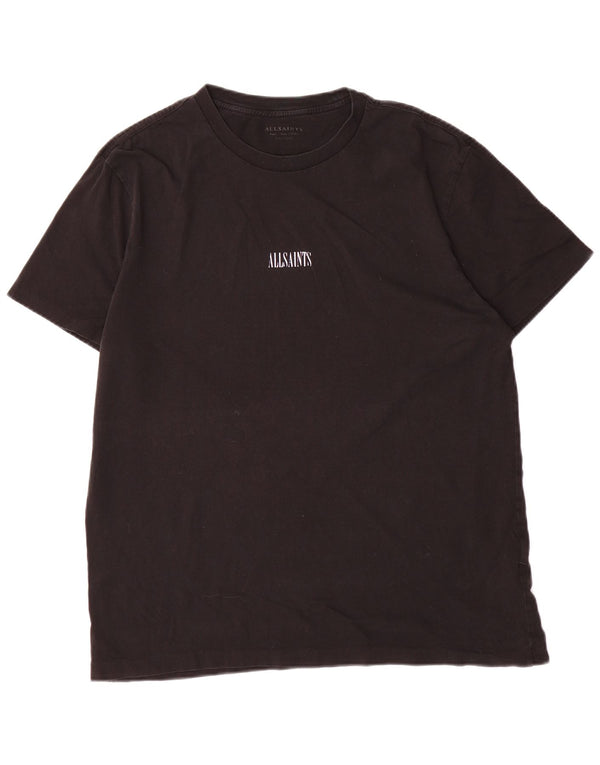 All Saints T-shirt graphique coupe décontractée pour hommes, petit, noir, en coton