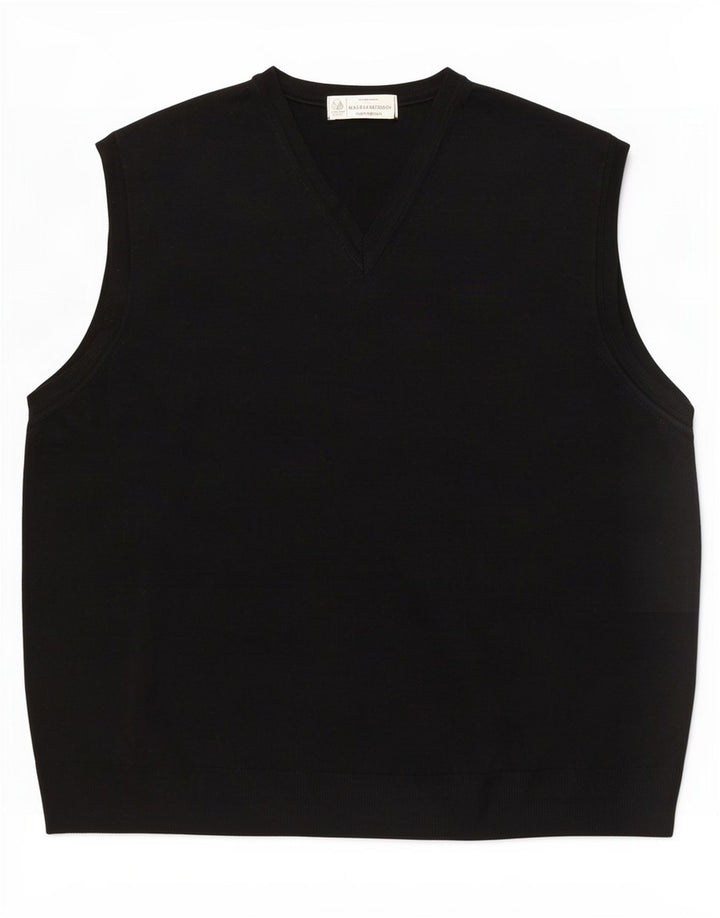 Marks & Spencer Débardeur pour homme en laine vierge noire Taille L