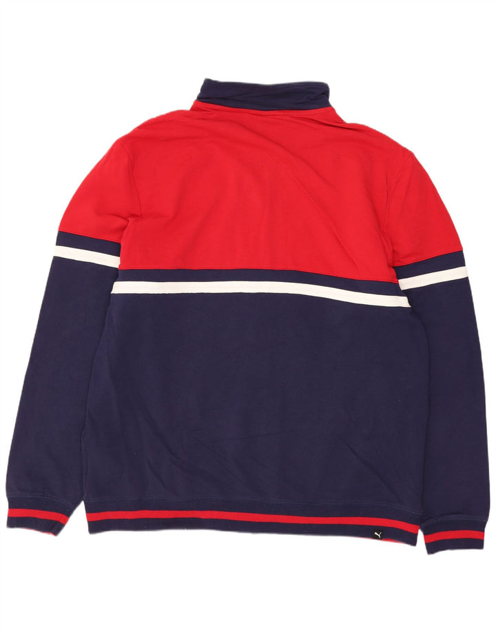 Puma Veste de survêtement pour homme XL en coton color block bleu marine