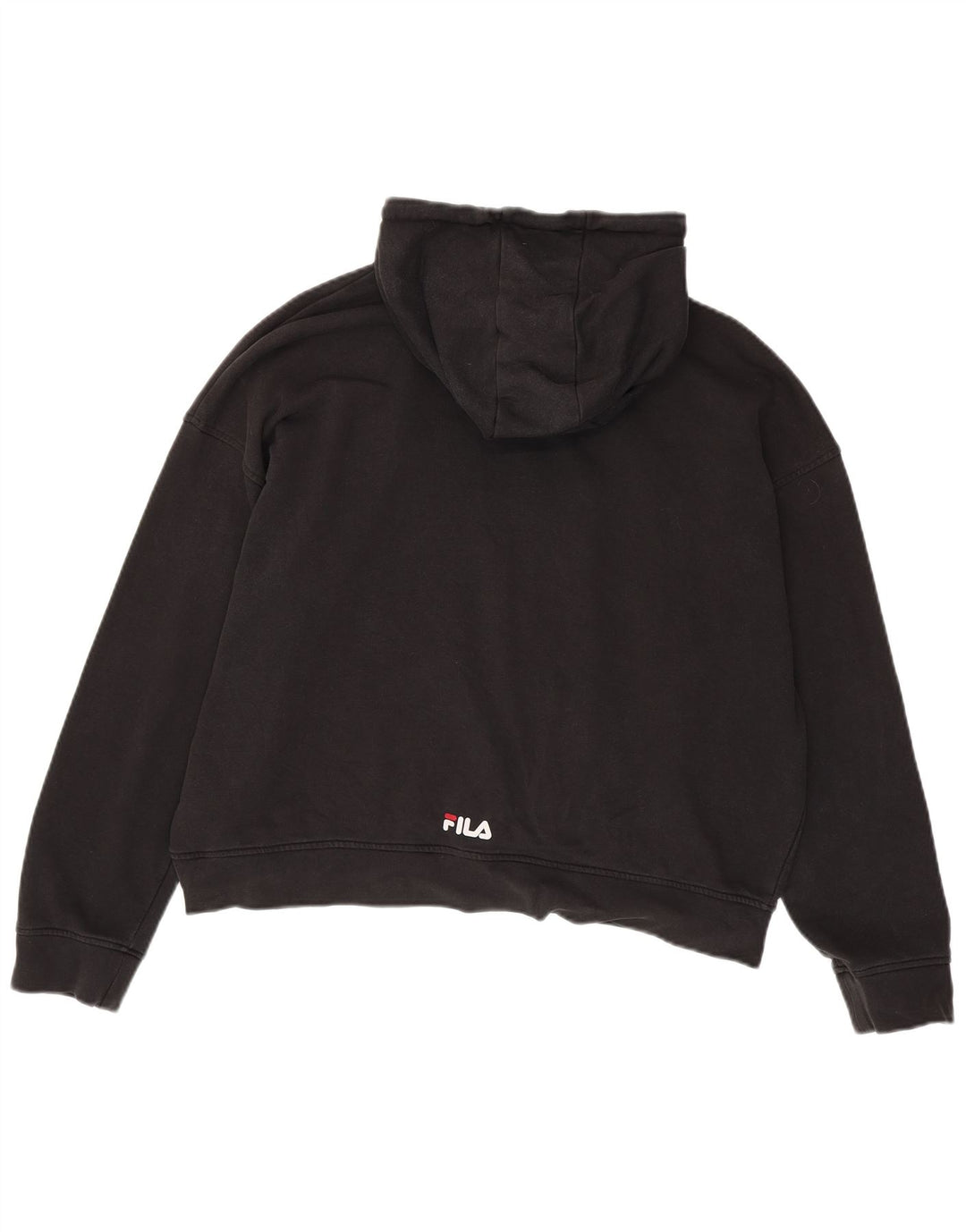 FILA Pull à capuche graphique surdimensionné pour femme UK 18 XL Noir Coton
