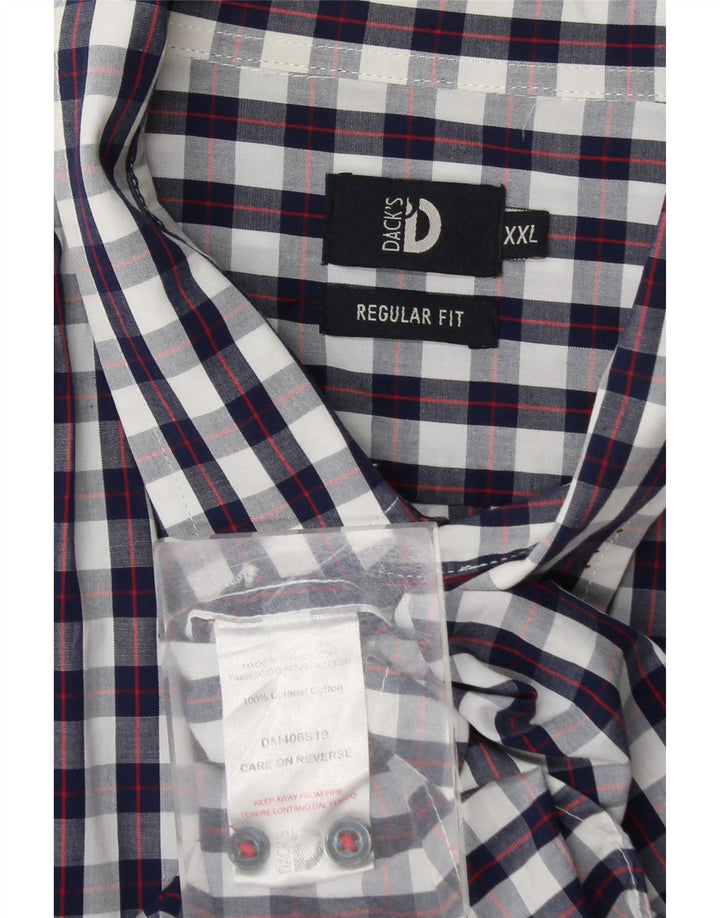 Dack's Chemise coupe classique pour homme 2XL en coton vichy bleu marine