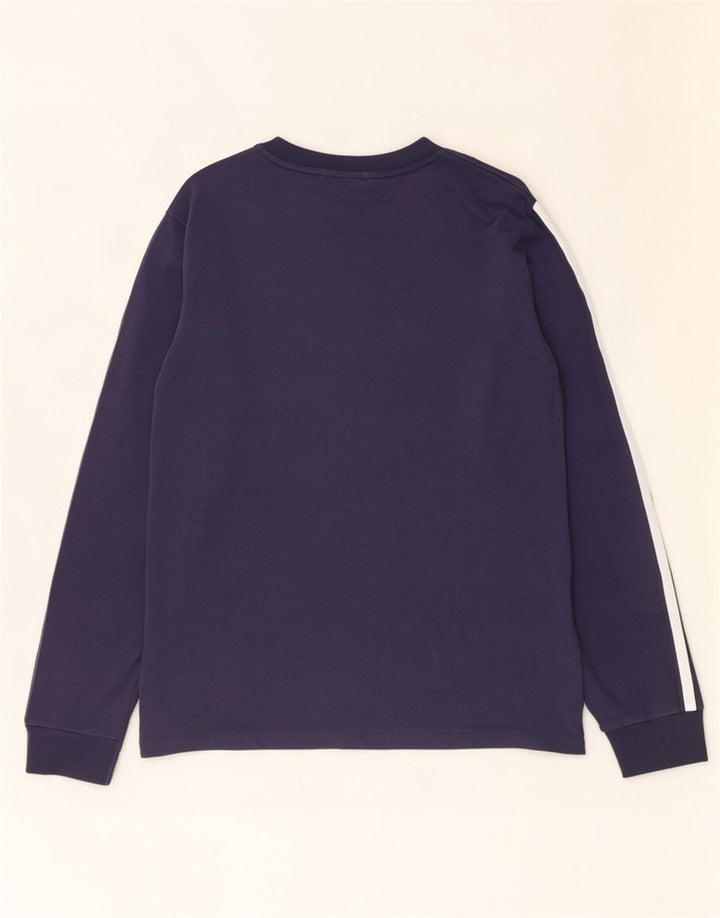 Adidas Haut à manches longues pour femme UK 10 Petit Bleu marine Coton