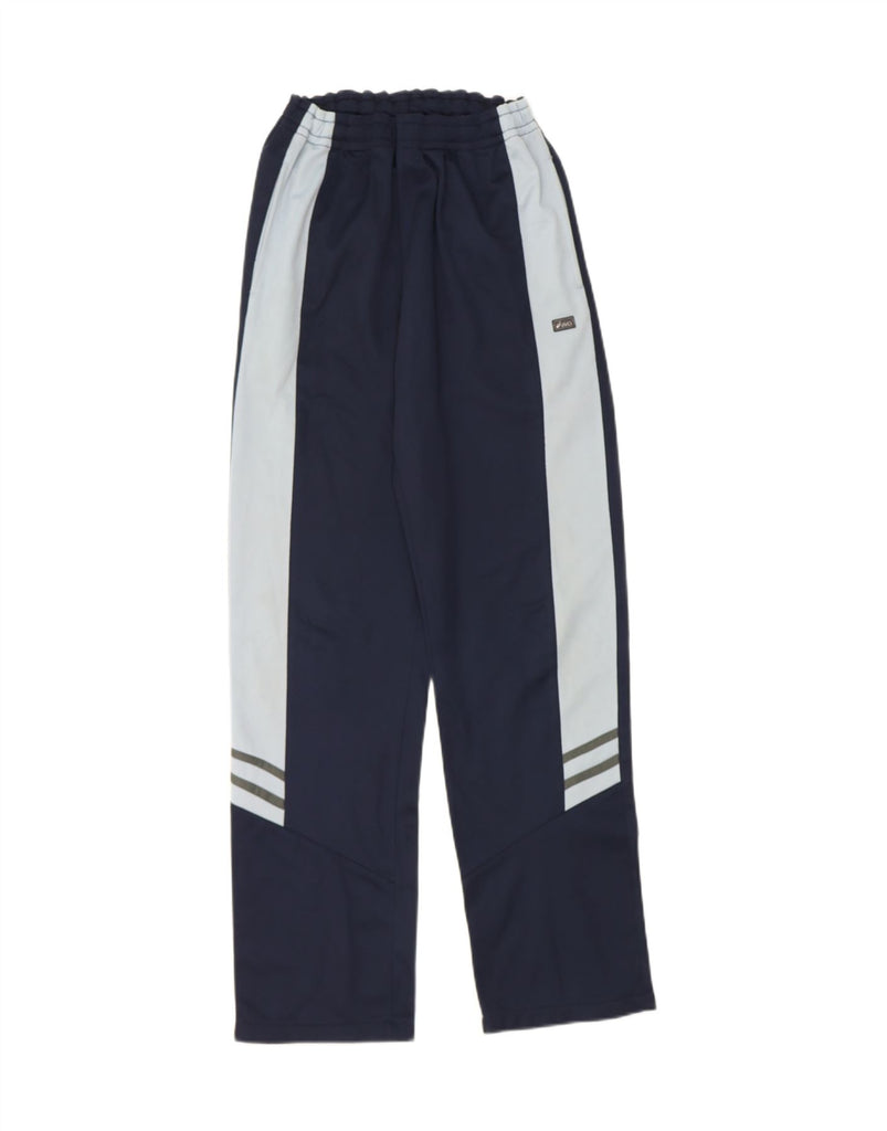 ASICS Womens Tracksuit Trousers UK 12 Medium Navy Blue Colourblock Vintage Asics and Second-Hand Asics from Messina Hembry 
