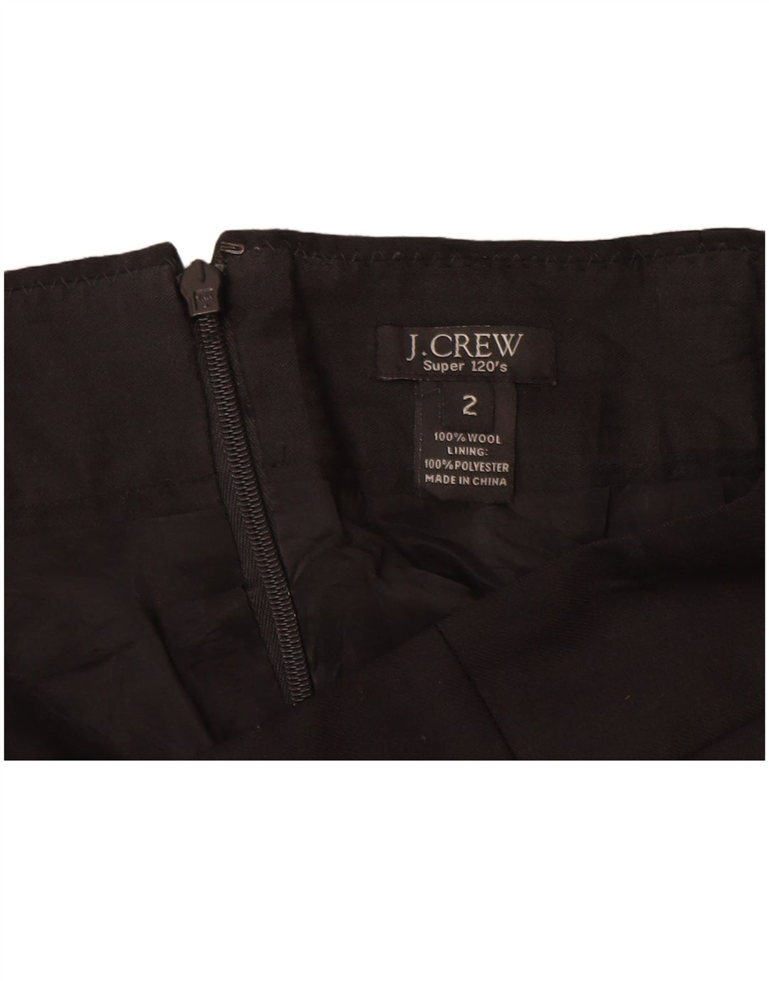 J. Crew Jupe droite Super 120's pour femme US 2 XS W26 Laine noire