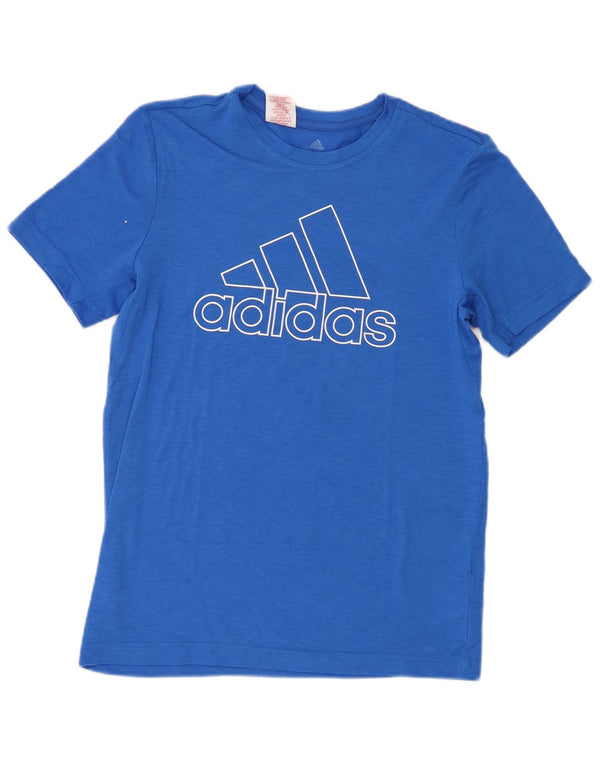 Adidas Garçons Climalite Graphic T-Shirt Top 13-14 ans Grand Bleu Polyester