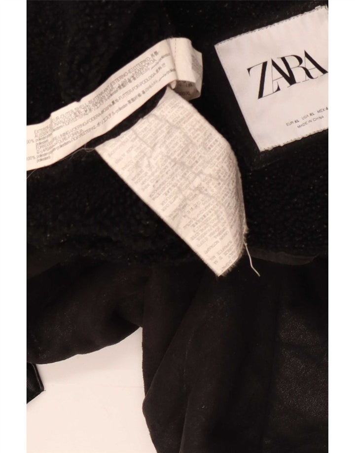 Zara Veste Sherpa Homme UK 42 XL Noir Polyester
