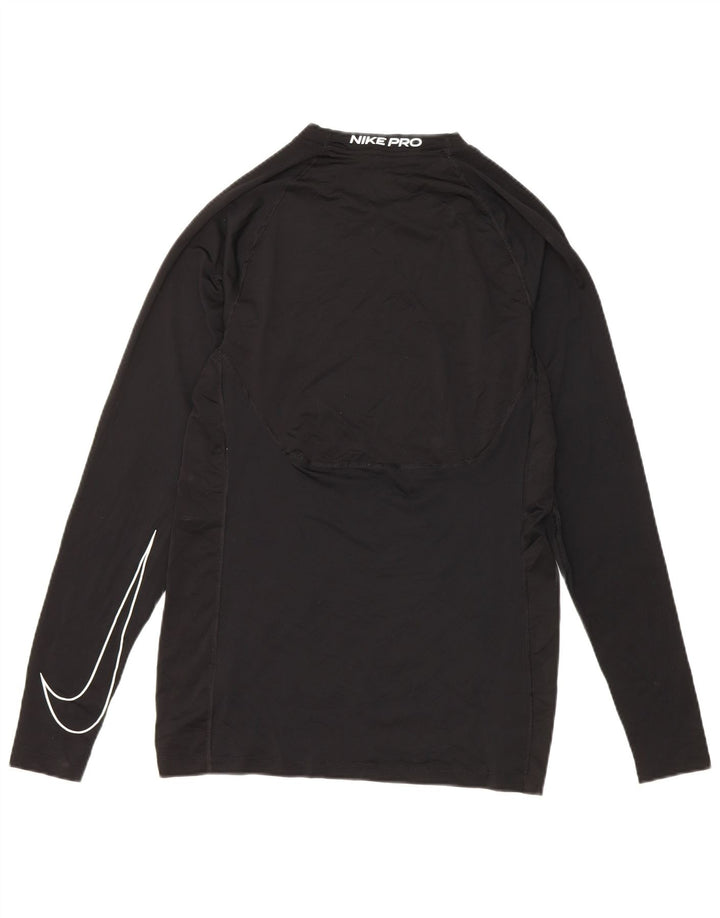 Nike Hommes Dri Fit Slim Haut à manches longues Petit Noir Polyester
