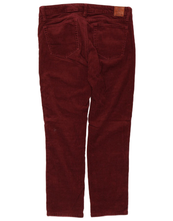 Ralph Lauren Pantalon slim en velours côtelé pour femme US 12 Large W34 L27 Bordeaux