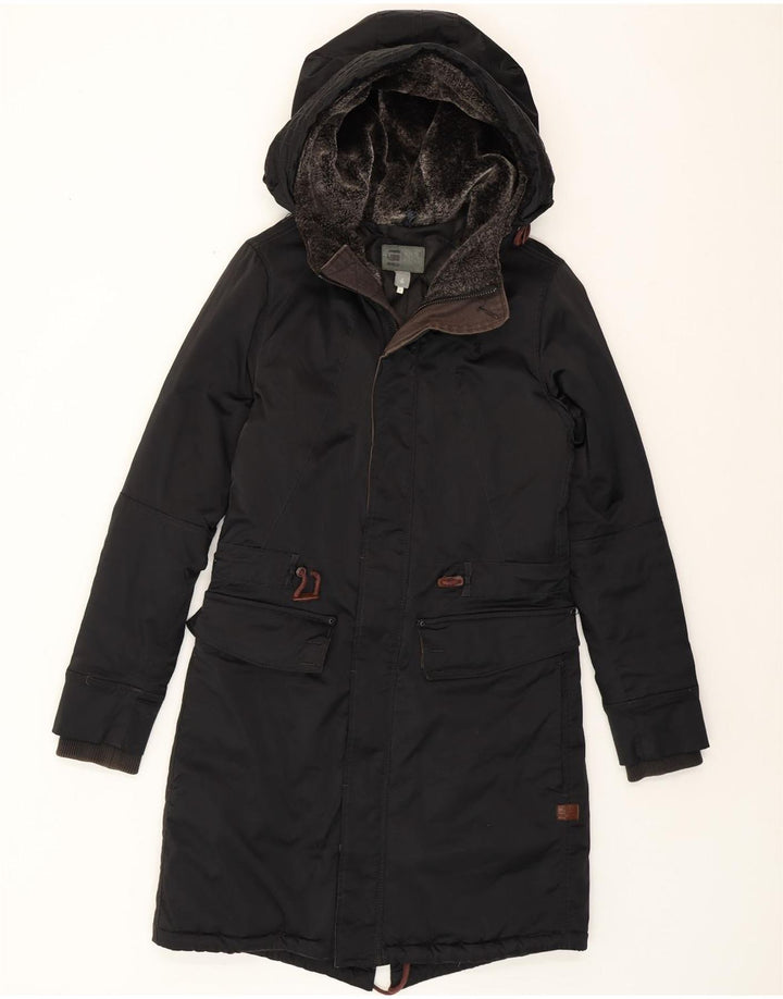 G-STAR Parka à capuche pour femme UK 14 Medium Noir