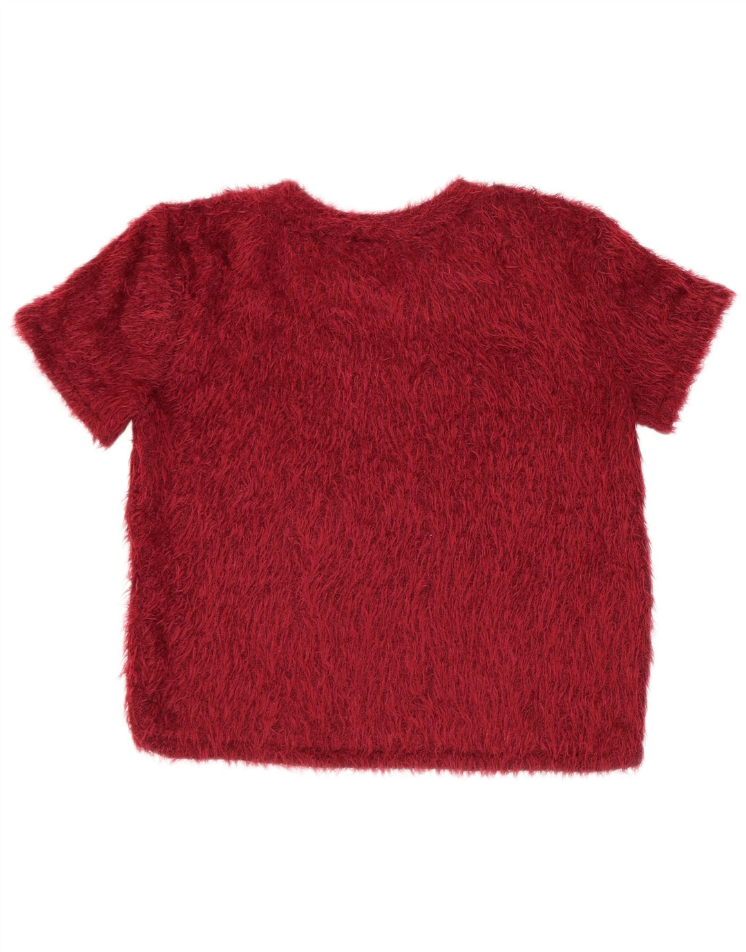 Zara Femme Trafaluc Crop T-Shirt Top UK 12 Rouge Moyen Polyester