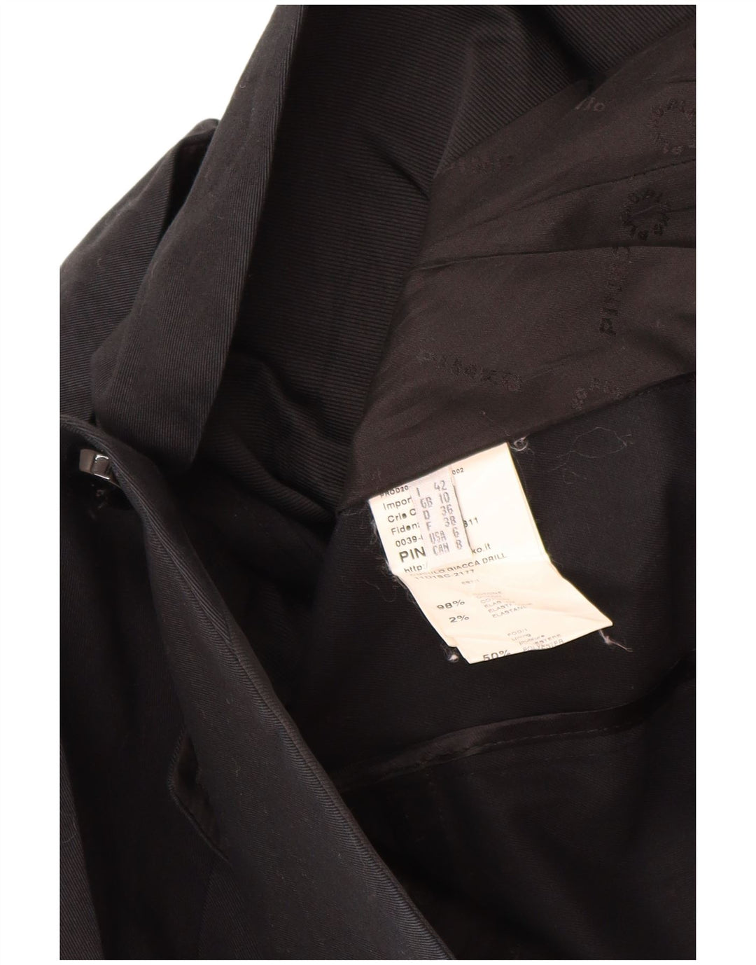 PINKO Veste Blazer 1 Bouton Femme UK 10 Petit Coton Noir