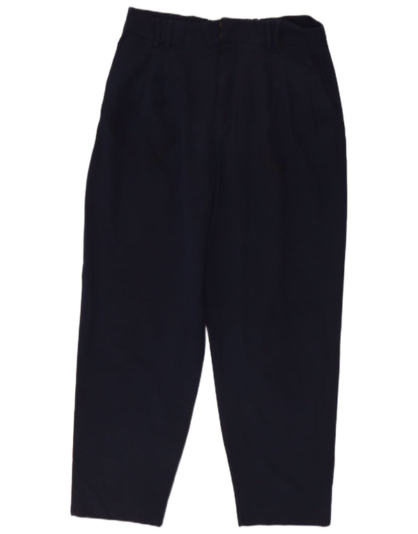 Zara Pantalon chino taille haute pour femme EU 40 Medium W30 L26 Bleu marine