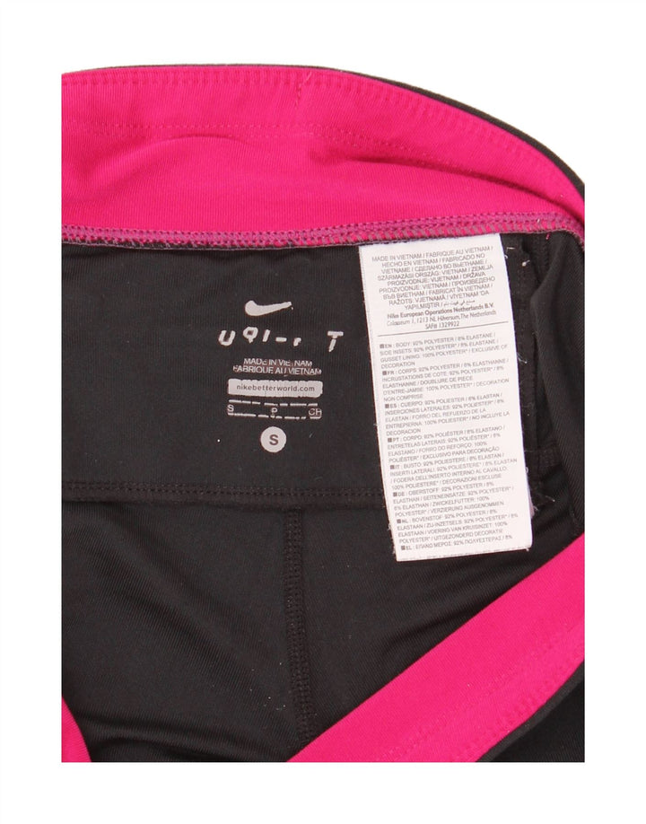 Nike Leggings Femme UK 40 Petit Noir Colorblock Polyester